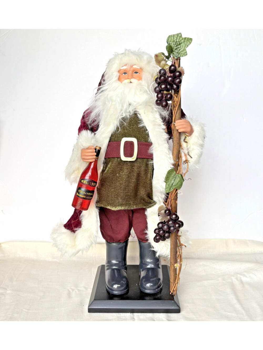 St Nicholas Square 17” MAKING SPIRITS BRIGHT Santa Figure: Grapes Chardonnay